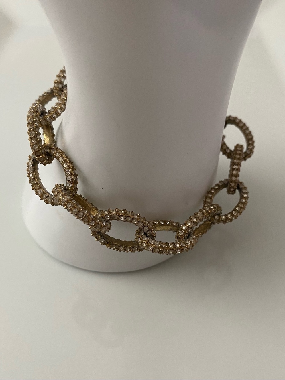 J. Crew Gold Crystal Link Chain Bracelet
